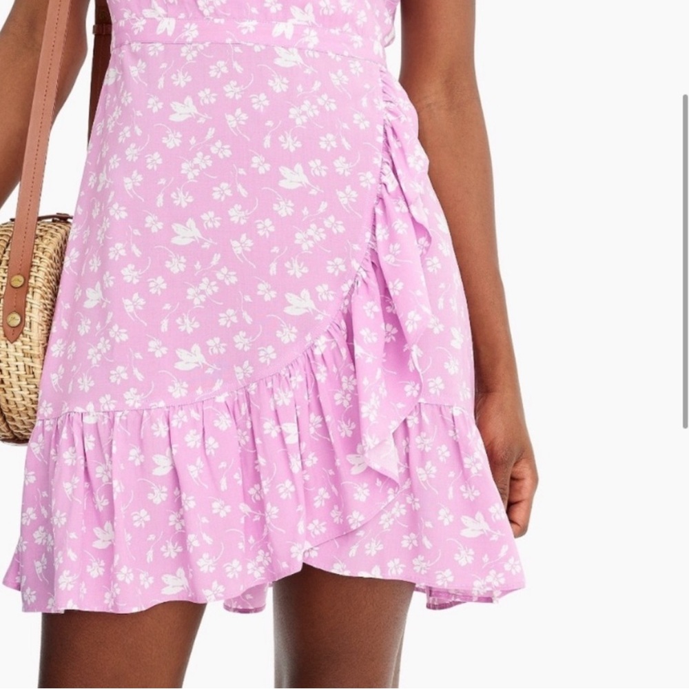 J. Crew Dresses J Crew Ruffle-Front Mini Dress  Bubblegum Floral - Size: 2 - Picture 2 of 6